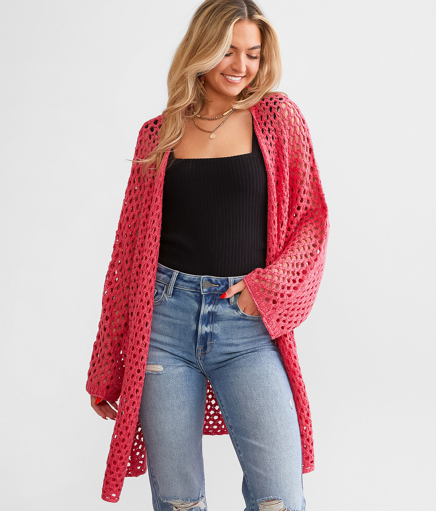 Black and wander Covered Rip Cardigan | SVD