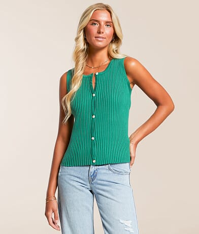 Willow & Root Ribbed 2-Way Sweater Vest front view
