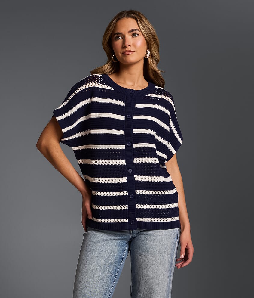 Refined Edit- Striped Cardigan Sweater