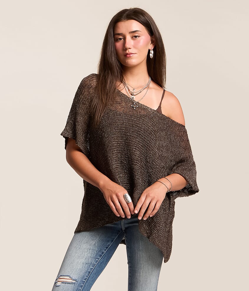 Tinsel Off The Shoulder Sweater - One Size