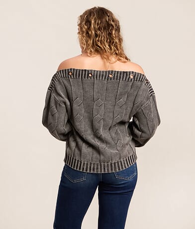 Off The Shoulder Grommet Sweater thumbnail 3