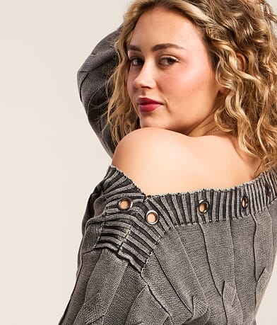 Off The Shoulder Grommet Sweater thumbnail 6