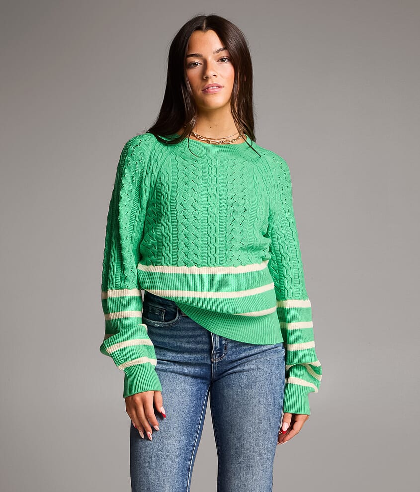 Cable Striped Sweater