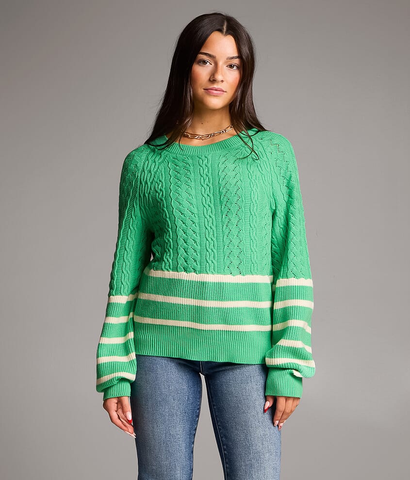 Cable Striped Sweater
