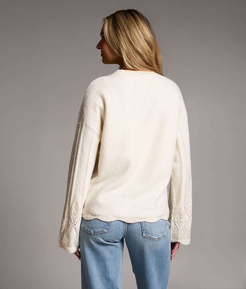 Cable Pointelle Sweater - thumbnail 3