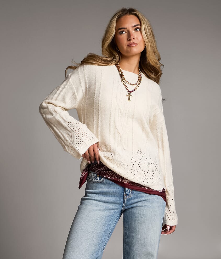 Cable Pointelle Sweater