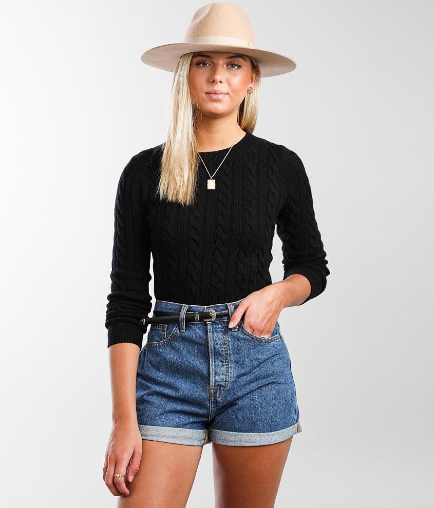 FITZ &#43; EDDI Cable Knit Cropped Sweater front view