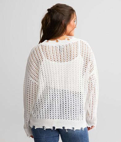 Daytrip Open Stitch Slouchy Sweater back view
