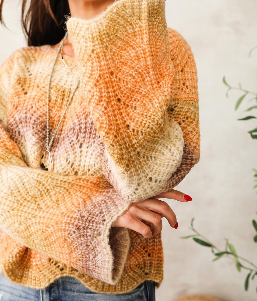 Ombre Scalloped Sweater