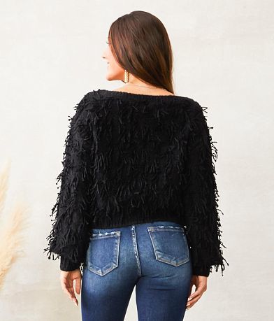 Willow &amp; Root Shag Fringe Sweater BACK