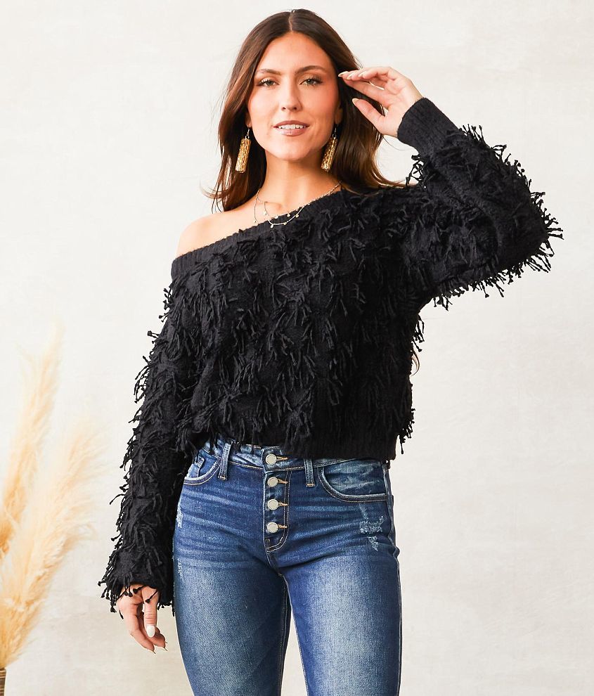 Fringe shaggy sweater best sale