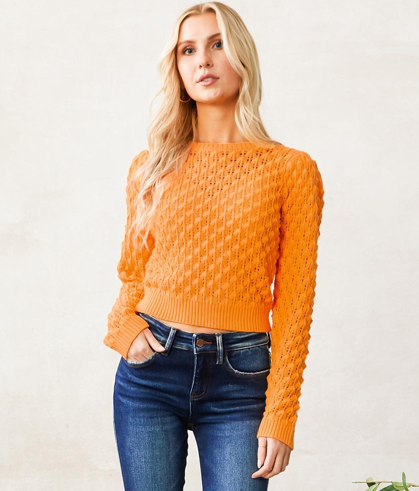 Willow & Root Pointelle Knit Sweater - Women's Sweaters in Chamoir