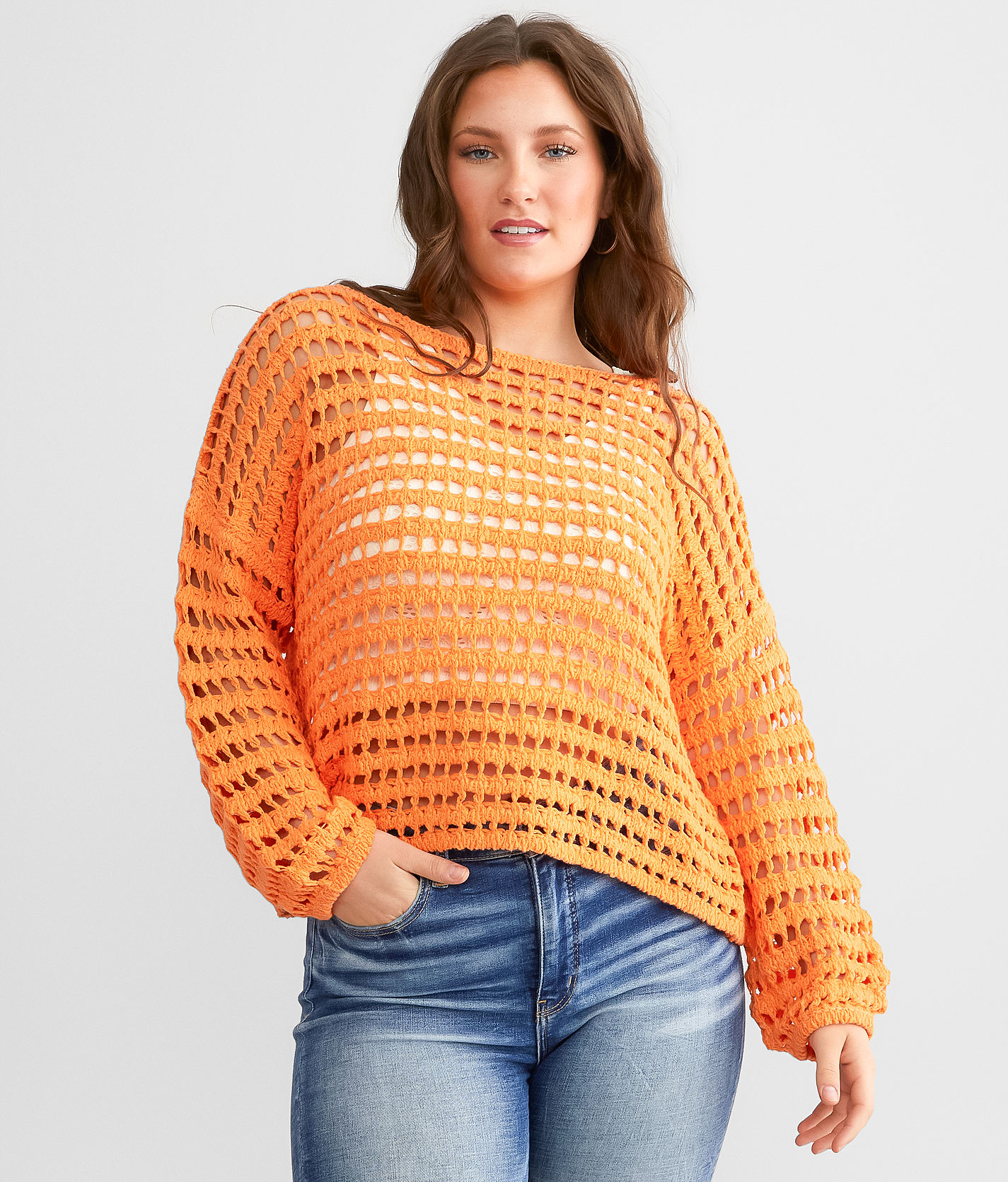 Daytrip Tape Yarn Sweater - Women's Sweaters in Peach | Buckle