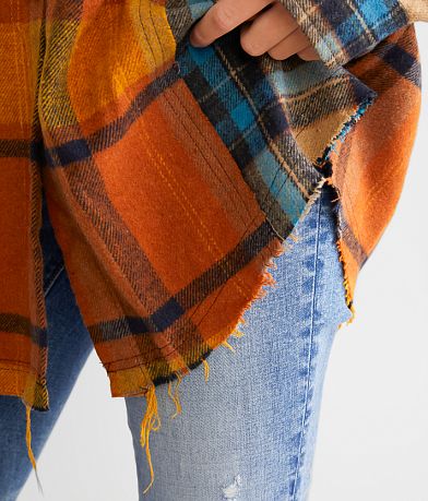 BKE Flannel Hooded Shacket misc detail 1 view