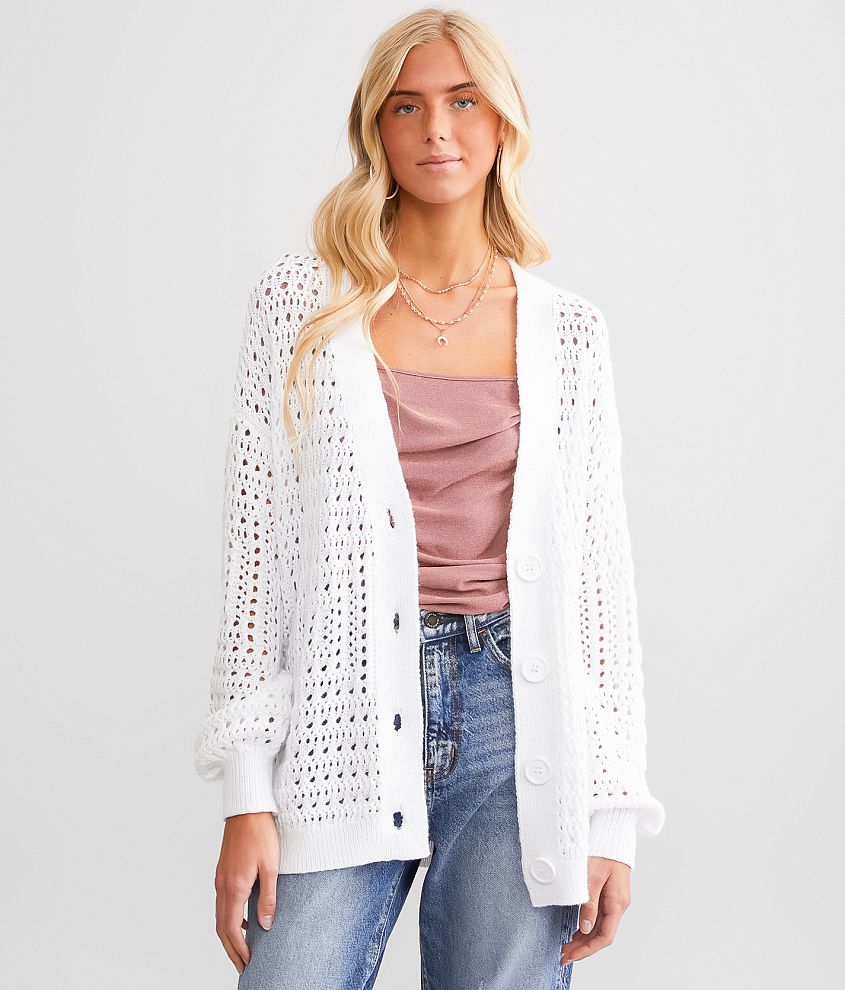 Ladies white cardigan sweater hotsell