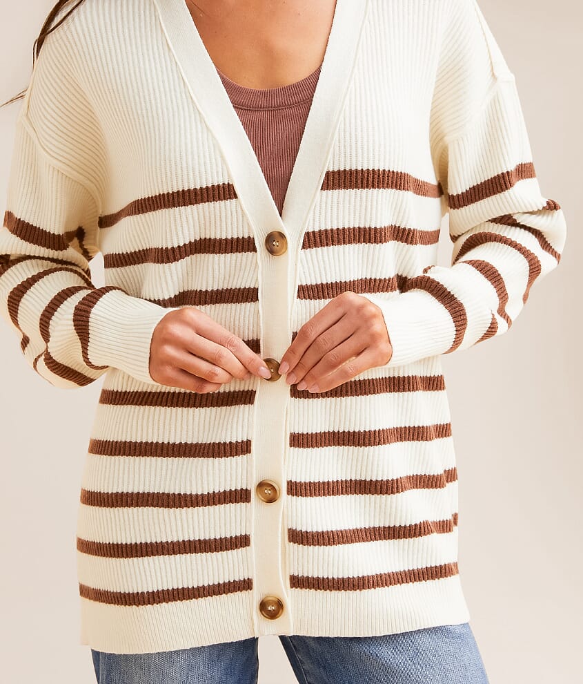 Striped Cardigan Sweater
