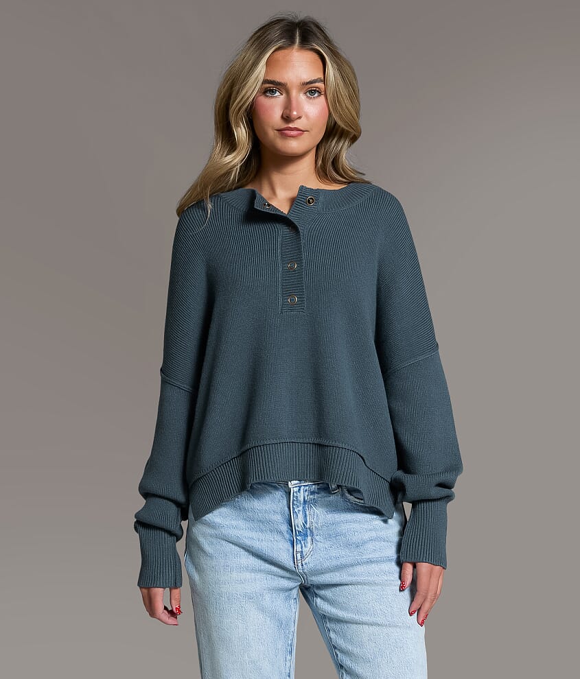 Snap Henley Sweater - thumbnail 2