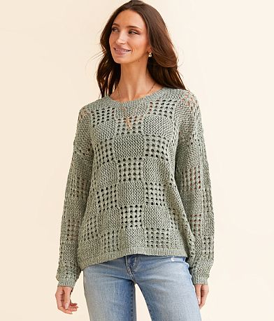BKE Pointelle Sweater full right side view