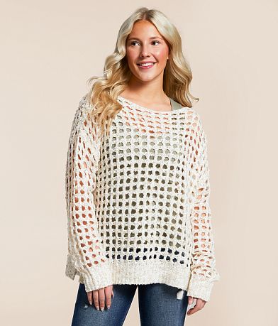 BKE Eyelash Pointelle Sweater FULL_RIGHT_SIDE