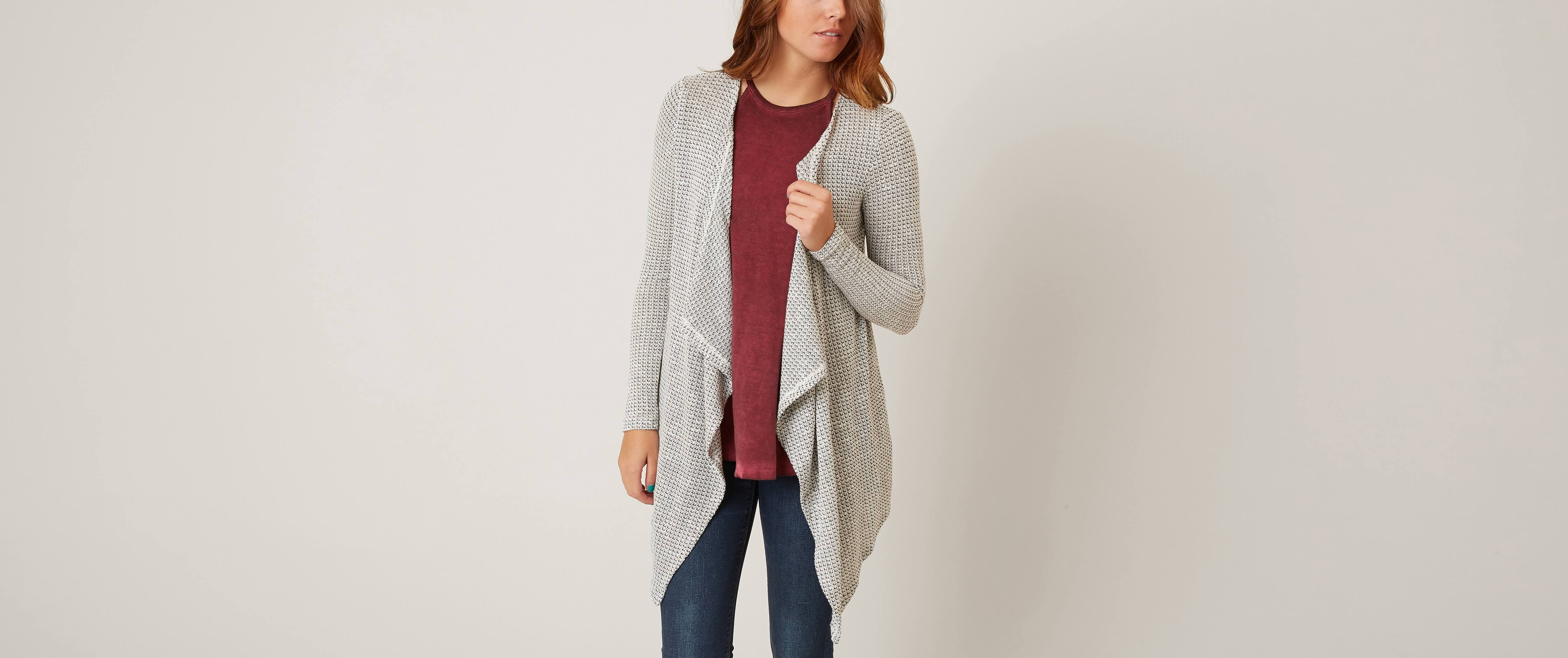 open weave cardigan sweater