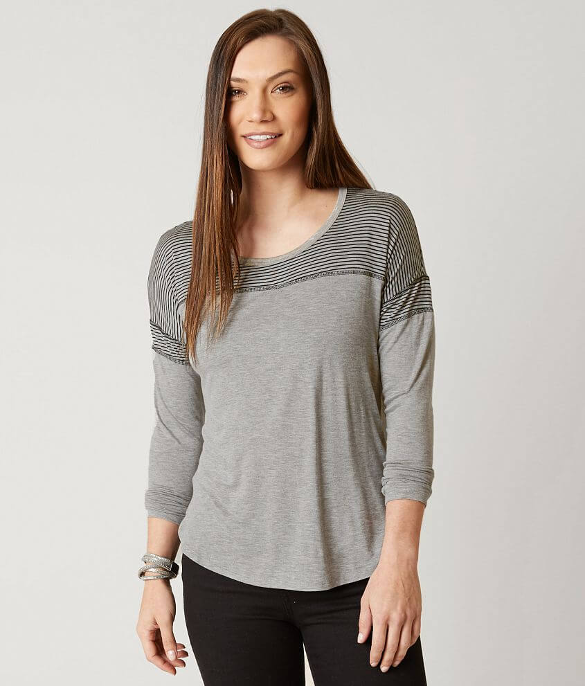 H.I.P. Striped Top - Women's T-Shirts in Heather Grey | Buckle
