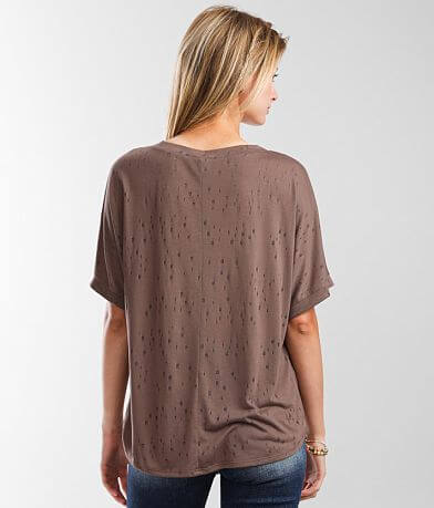 BKE Tattered Lace-Up T-Shirt BACK