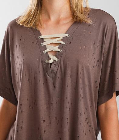 BKE Tattered Lace-Up T-Shirt MISC_DETAIL_1
