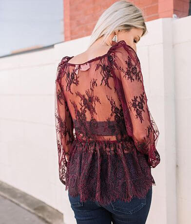 Willow &amp; Root Eyelash Lace Top BACK