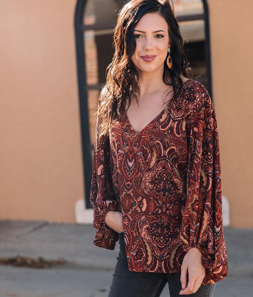 Willow &#38; Root Medallion Blouse front view