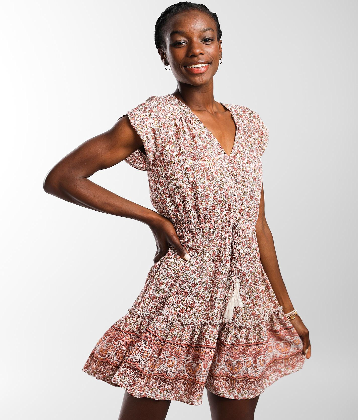 Robe Paysanne Belle Sky Bleue à Fleurs - Taille Small, Neuve Avec étiquettes, Mi-longue