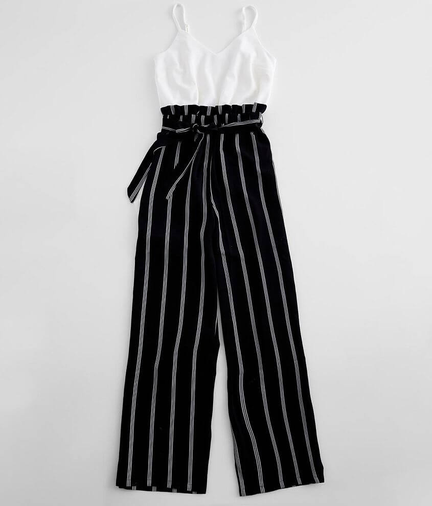 Bailey Blue Striped Paperbag Jumpsuit front view