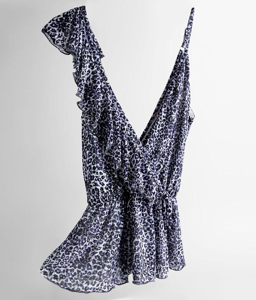 Image of Willow & Root Animal Print Peplum Tank Top