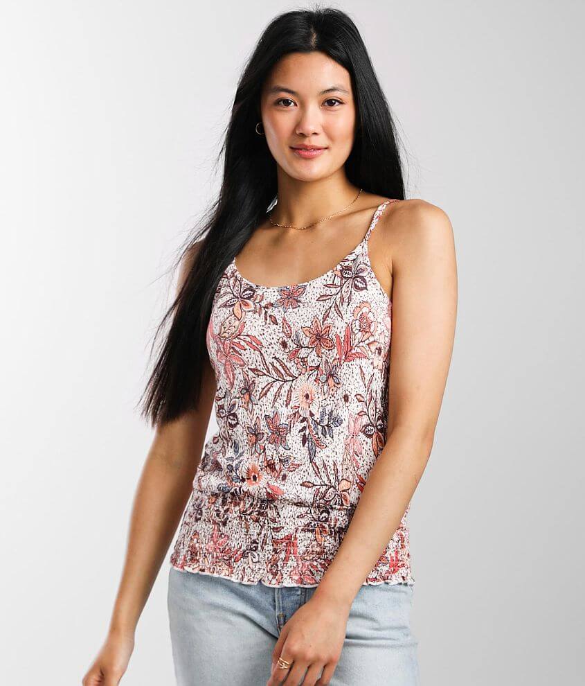 Daytrip Earthy Floral Tank Top front view
