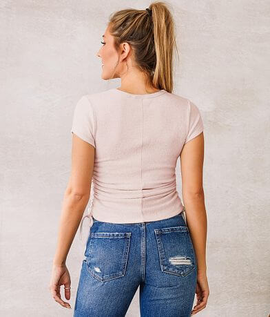 Willow &amp; Root Side Seam Cinch Tie Top back view