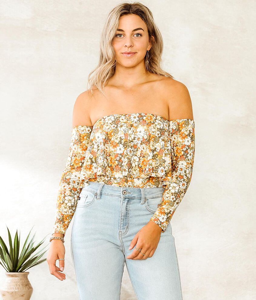 Floral Print Bodysuit - Off-the-Shoulder Bodysuit - Bodysuits - Lulus