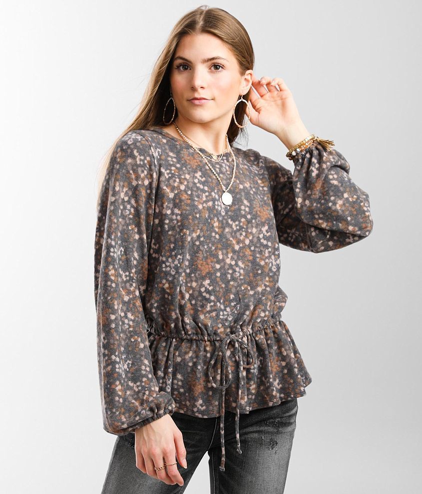 Daytrip Printed Knit Top - Women's Shirts/Blouses in Black