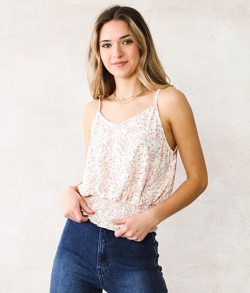 Willow &#38; Root Floral Gauze Tank Top front view