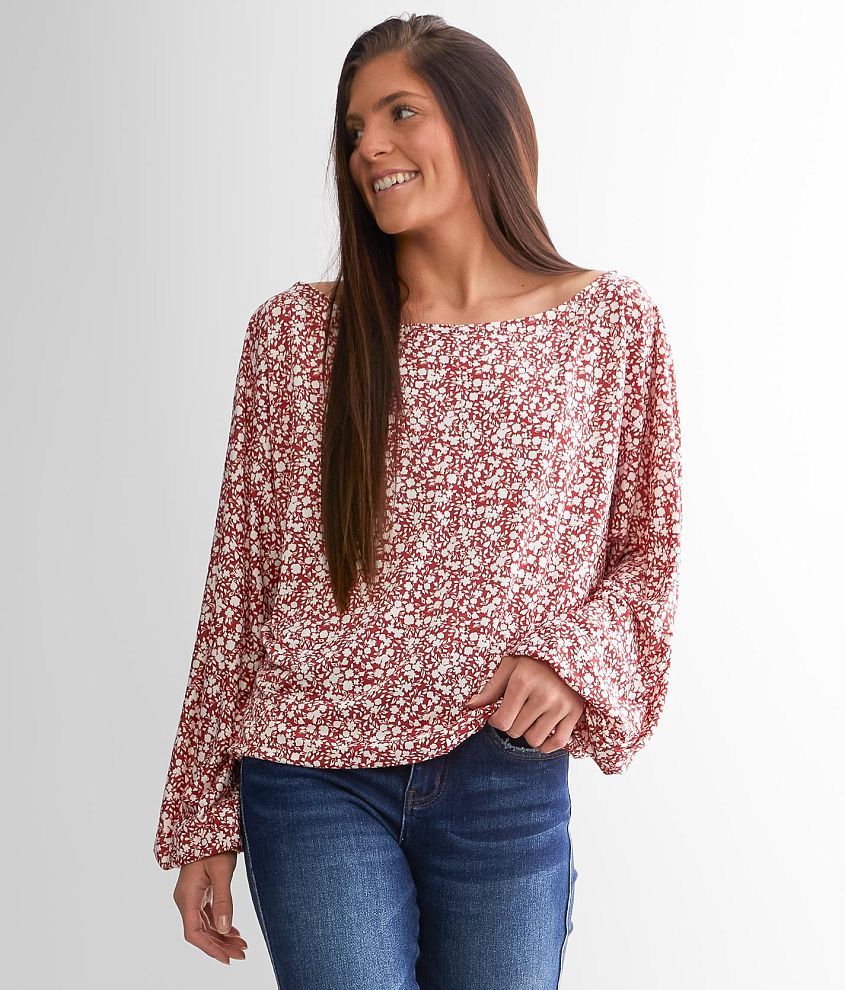 Daytrip Floral Print Dolman Top front view