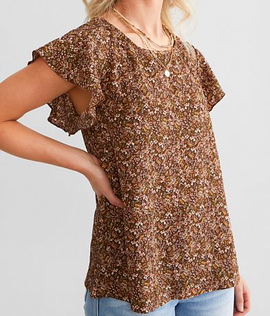 Daytrip Ditsy Floral Print Top misc detail 1 view