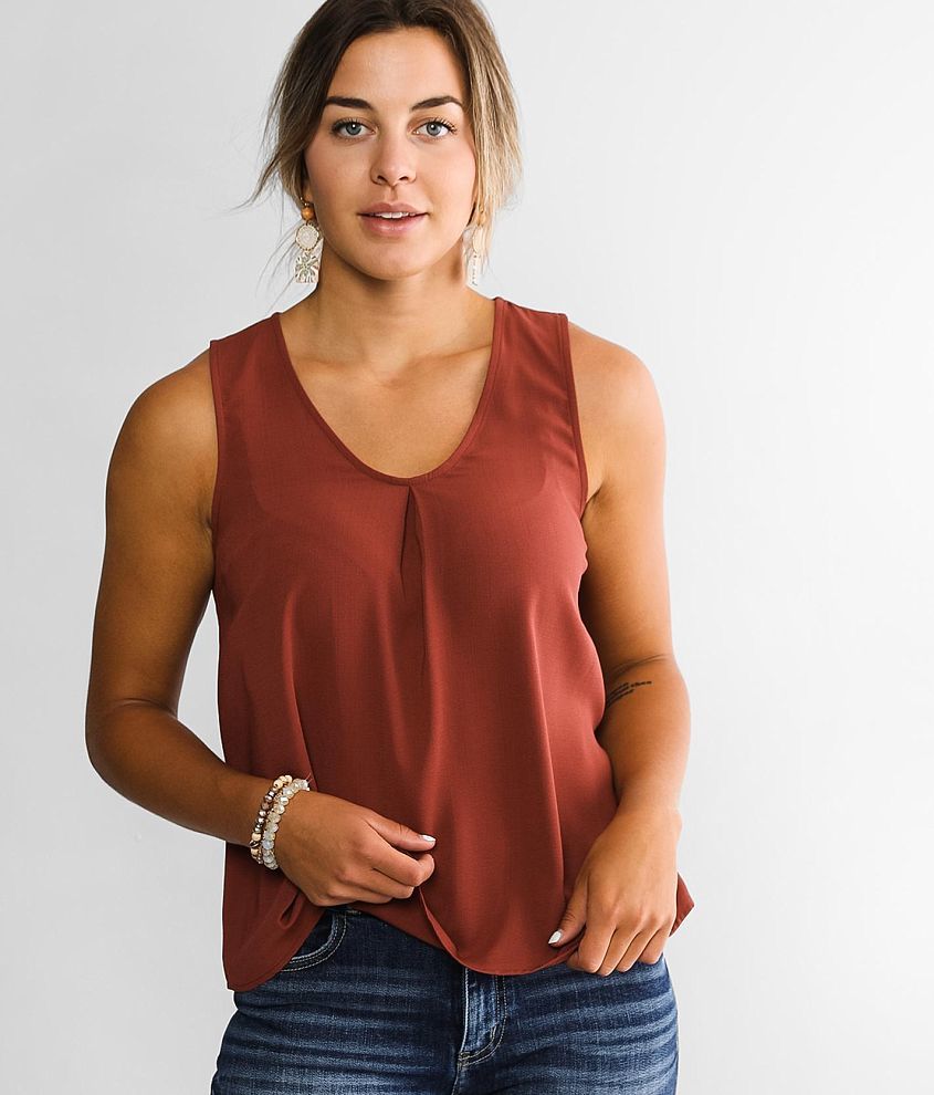 Daytrip Pleated Tank Top - Women's Tank Tops in Spiced Apple