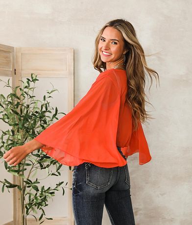 Willow &amp; Root Sheer Mesh Cropped Top BACK