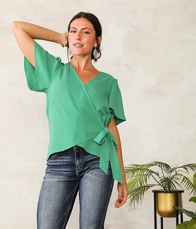 Willow & Root Surplice Top front view