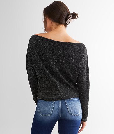 Daytrip Metallic Wide Neck Top BACK
