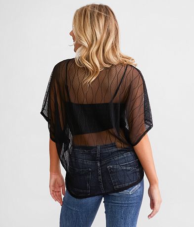 Daytrip Cinch Tie Mesh Top back view
