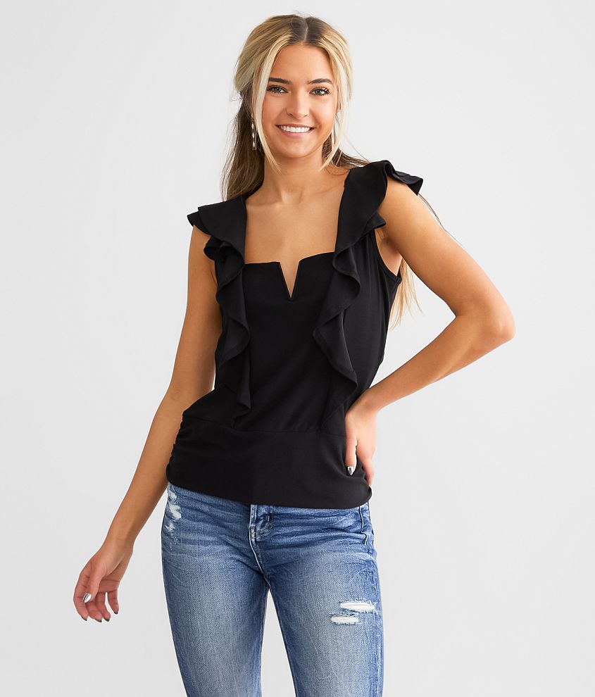 Ruffle Sleeveless Top