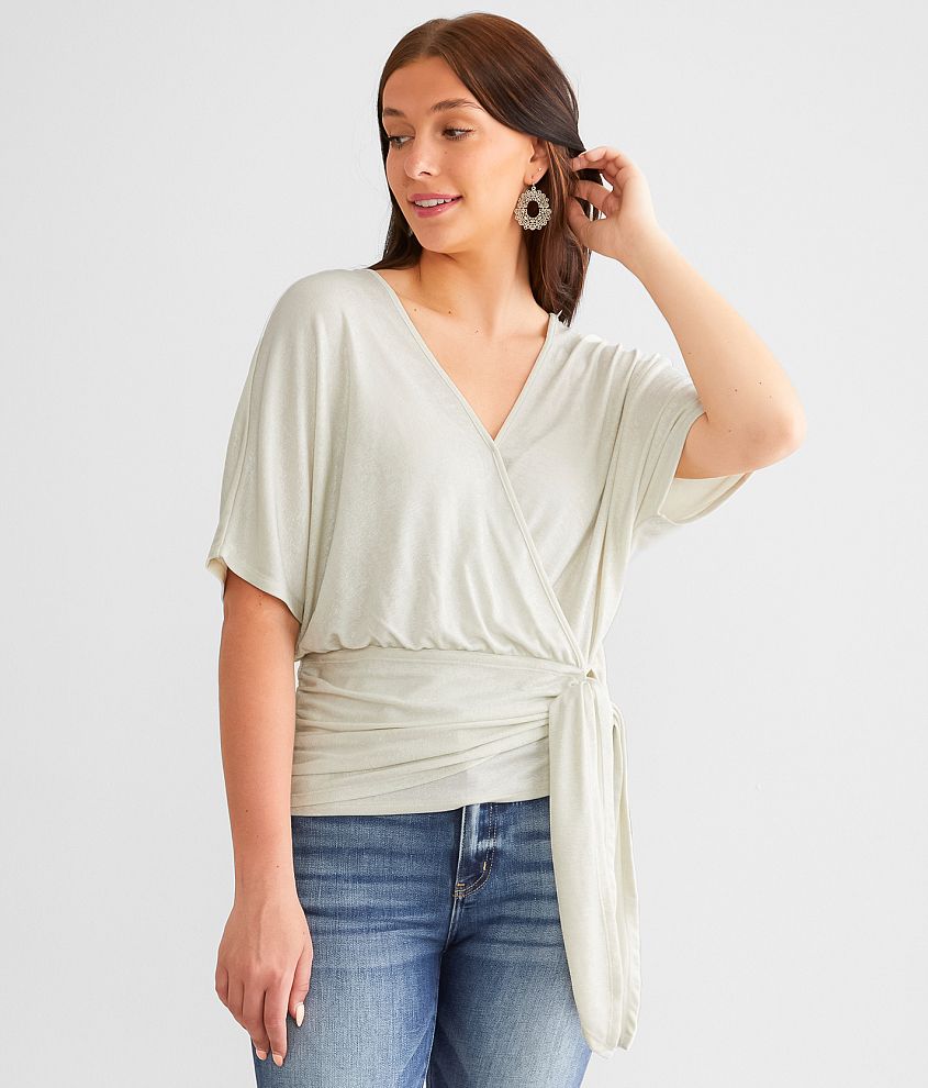 Daytrip Sheen Wrap Top front view