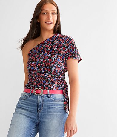 Willow & Root Floral Off The Shoulder Top front view