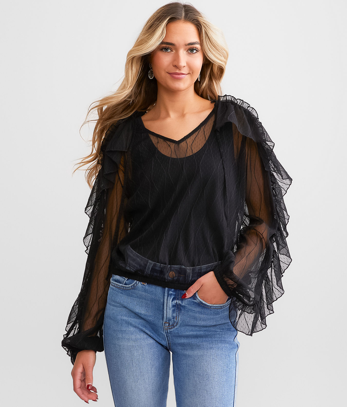 トップス Bibiy. IRIS RUFFLE TOP BLACK BIBIY. MADE | IRIS RUFFLE TOP BLACK｜Bibiy.