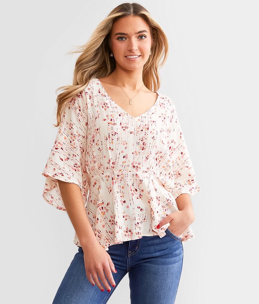 Daytrip Floral Blouse - Women's Shirts/Blouses in Beige