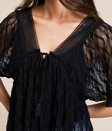 Daytrip Sheer Lace Empire Top misc detail 2 view